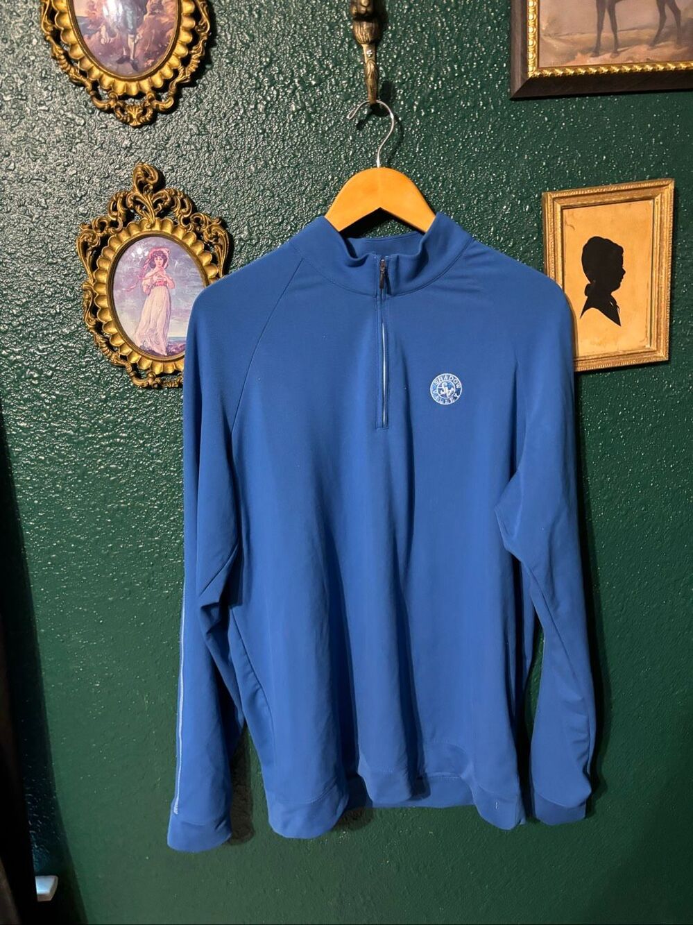 Adidas Shadow Valley CC Quarter Zip Long Sleeve Pullover Sz Large Blue